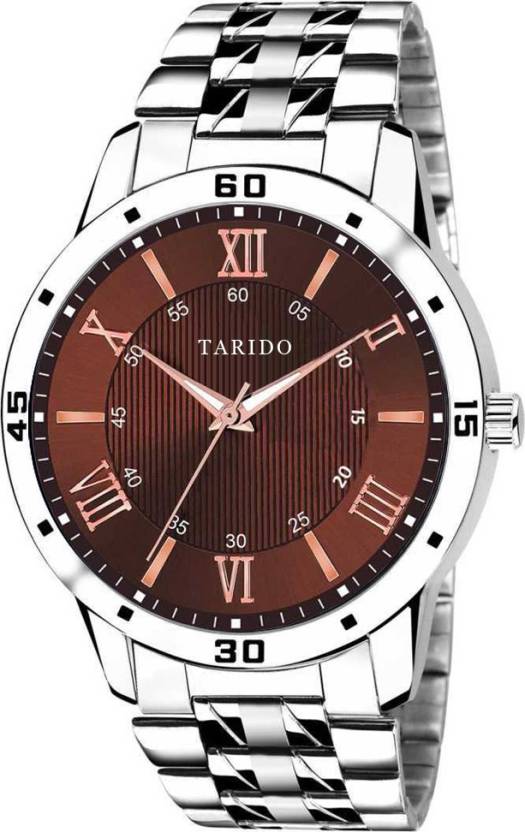 TARIDO  Exclusive Series Analog Watch - For Men Men's Steel Chain TD4710 Brown Dial New looks Sports Design Steel Chain Analog Watch - For Men