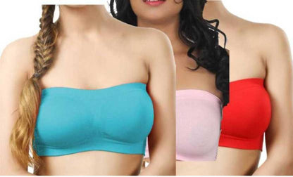 BRATON  Pack of 3 Women Bandeau/Tube Non Padded Bra  (Multicolor)