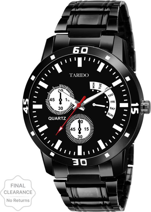 TARIDO  Signature black dial black metal strap analog wrist Watch Analog Watch - For Boys TD4501SM01